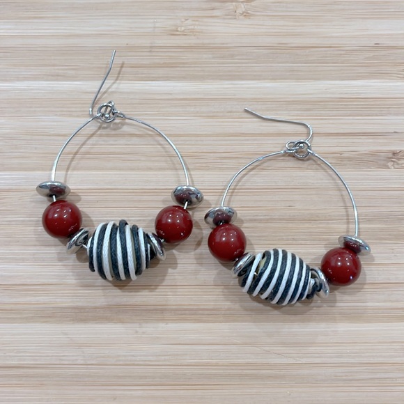 90’s beaded hoop earrings - Picture 1 of 2